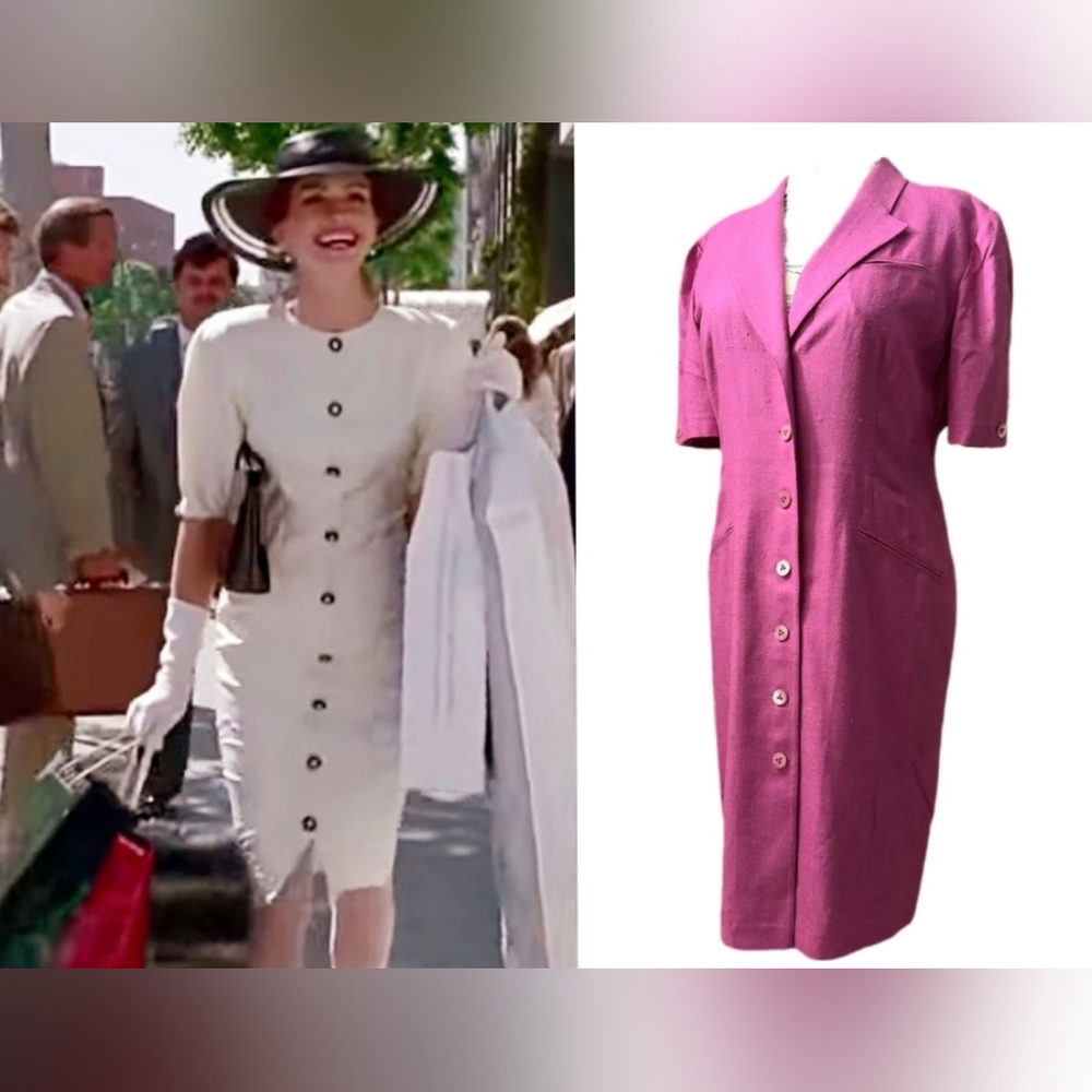 ●$2,400 LOUIS FERAUD PINK SILK PRETTY WOMEN STYLE DRESS US 10